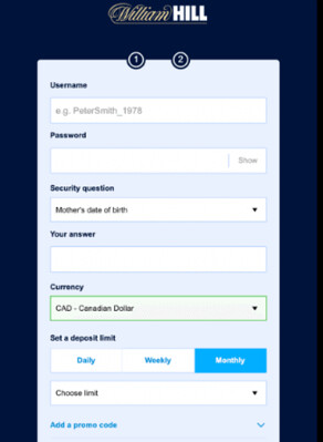 William Hill registration