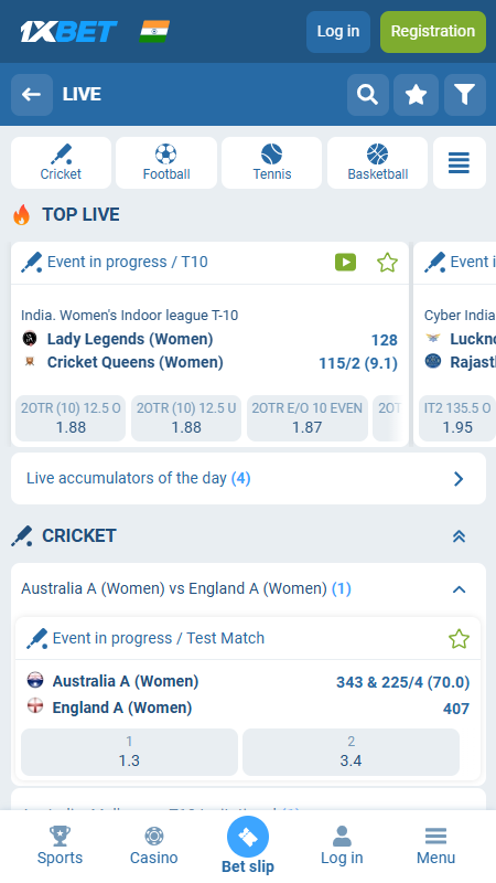 1XBet India Live Betting
