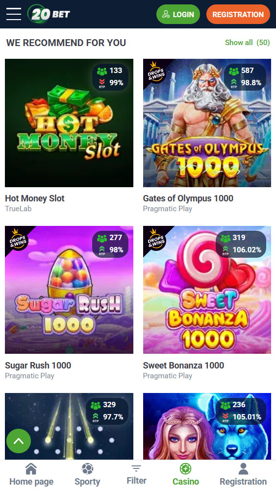 20bet Casino Czech