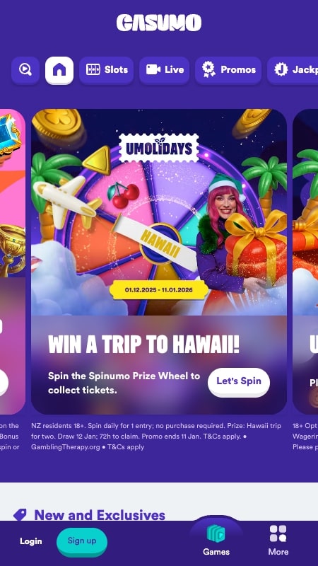 Casumo bookmaker homepage