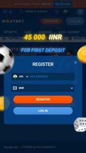 Create an account on the Mostbet India bookmaker