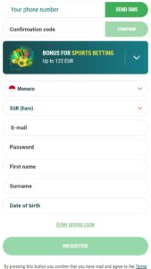 22Bet Steps to register