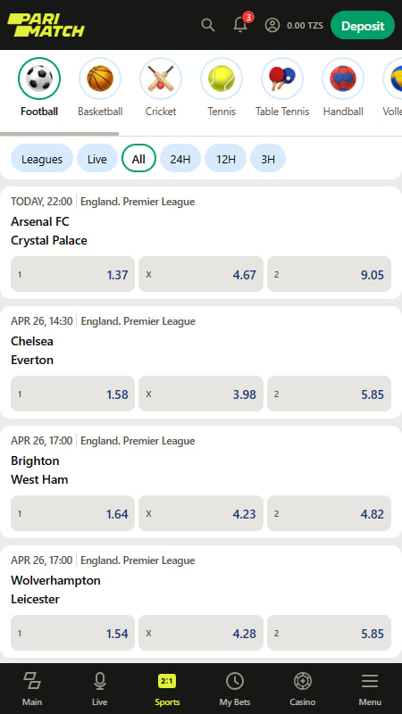 Parimatch Bookmaker Tanzania 