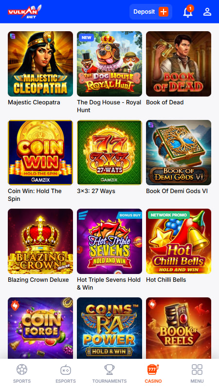 Vulkanbet Casino Section 