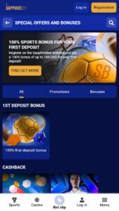 SapphireBet Welcome Bonus