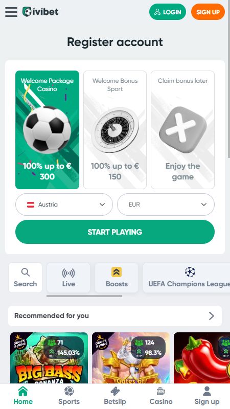 Online Ivibet homepage