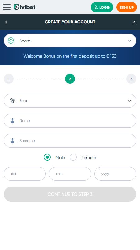 Creating an account on Ivibet