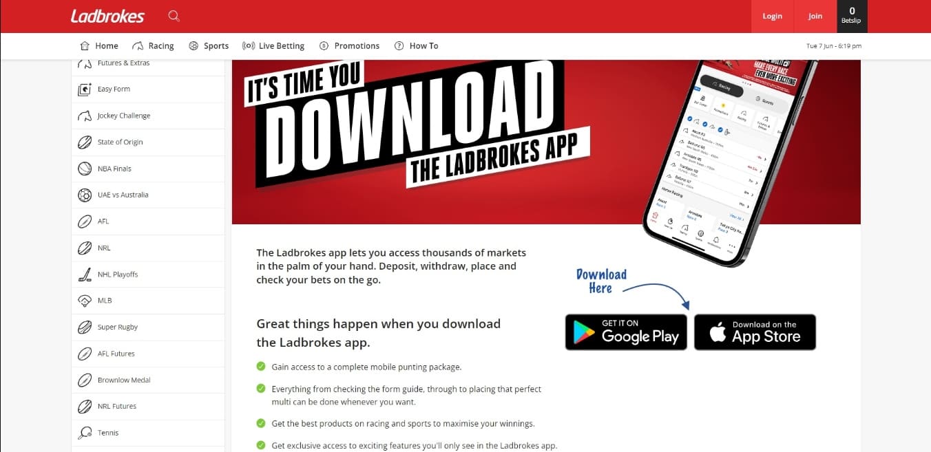 Ladbrokes app, allbets.tv