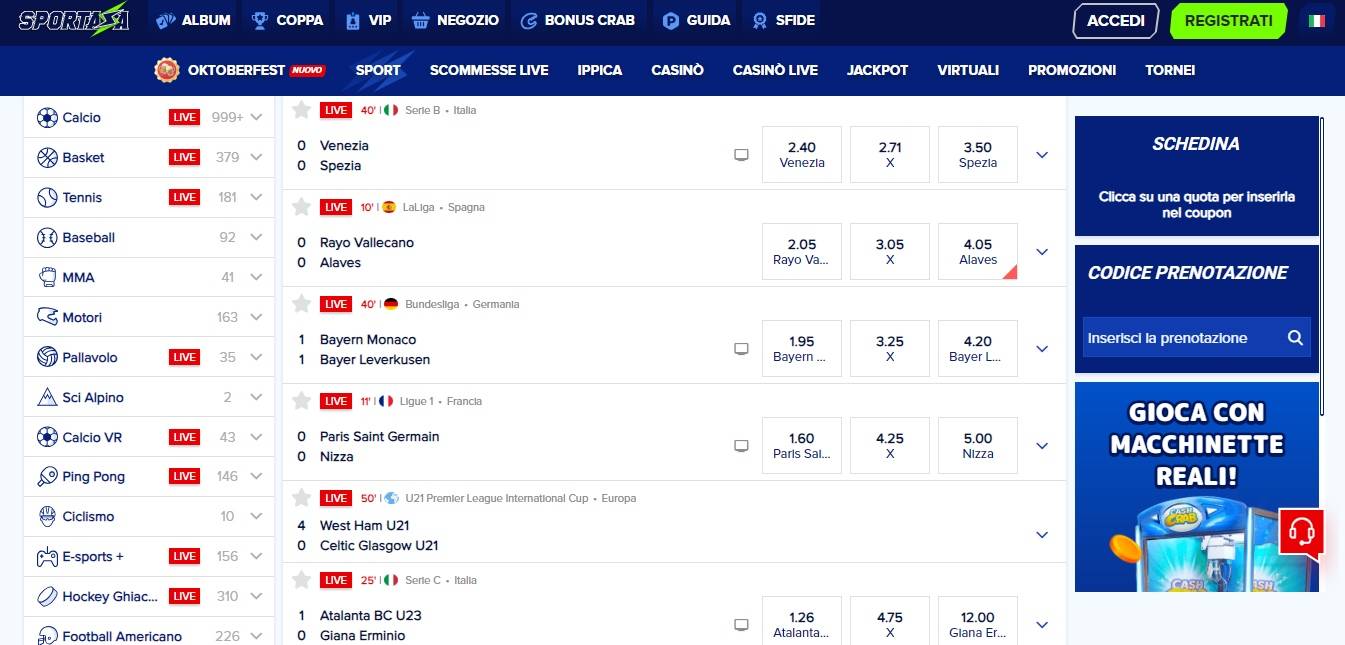 Sportaza Sport betting Italy