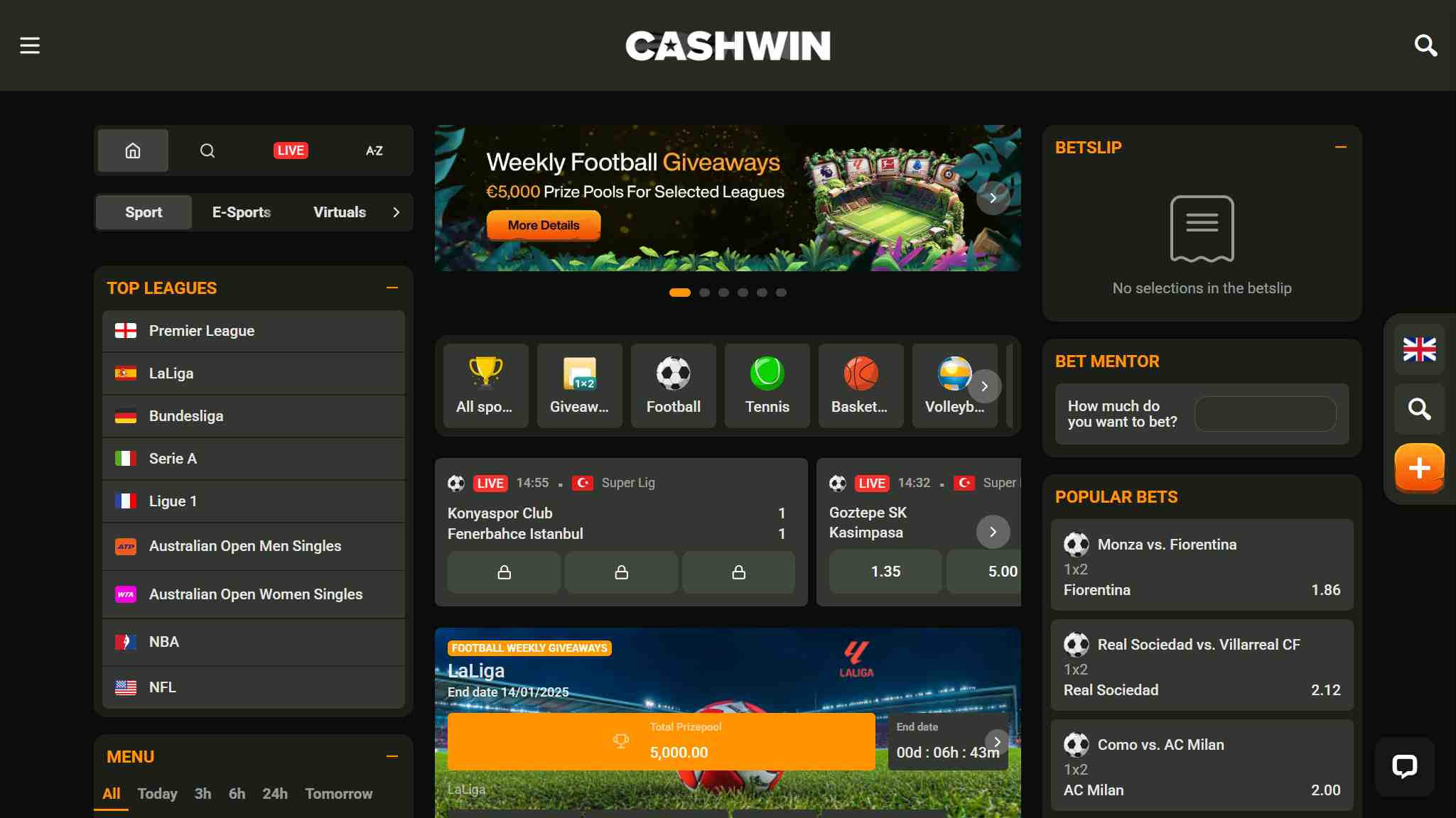 live Cashwin allbets