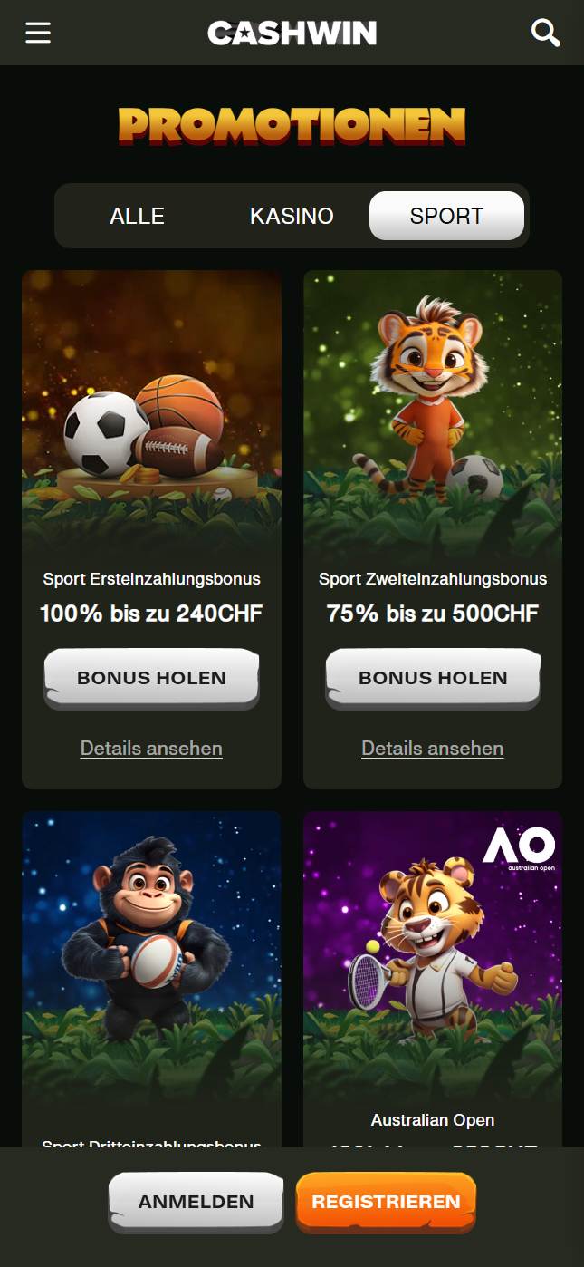 mob bonuses Cashwin allbets