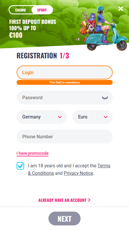 Registration Process at OhMySpins
