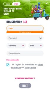 How to create an account on OhMyspins
