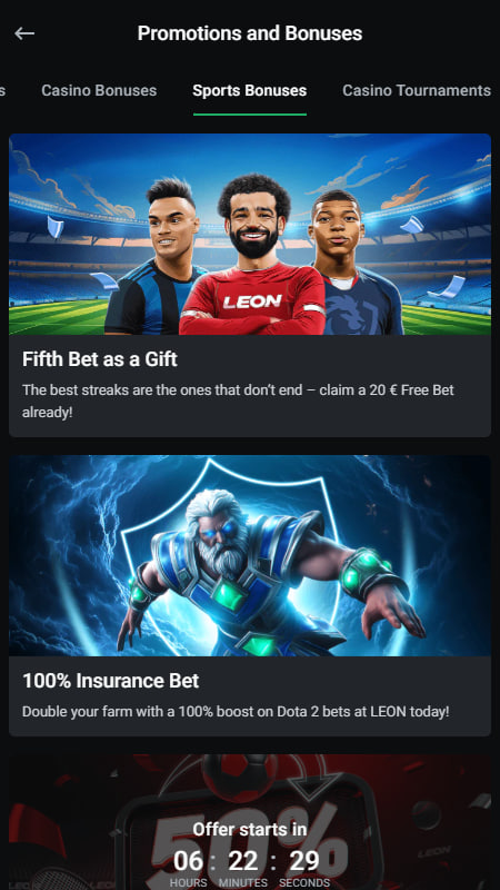 Bonuses and Promotions at Leon 