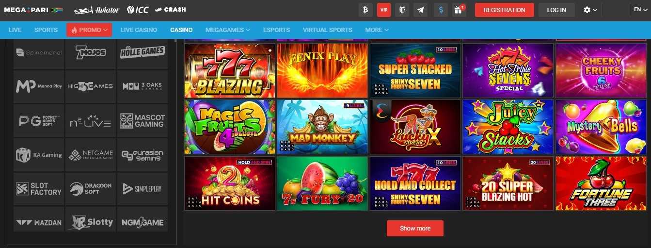 Megapari Casino Games South Afrıca, allbets.tv