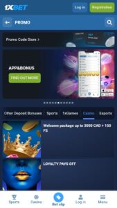 1xbet Casino bonuses for canadians