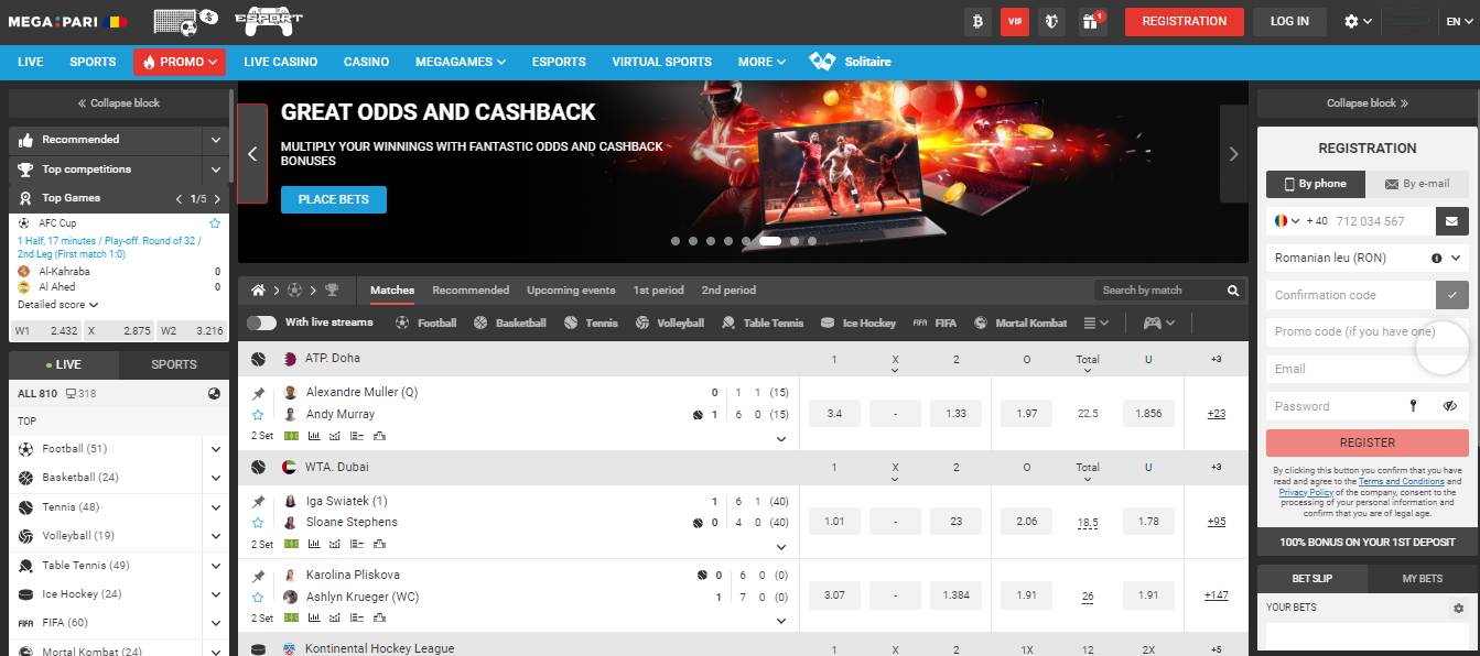 Megapari Sport Betting Romania, allbets.tv