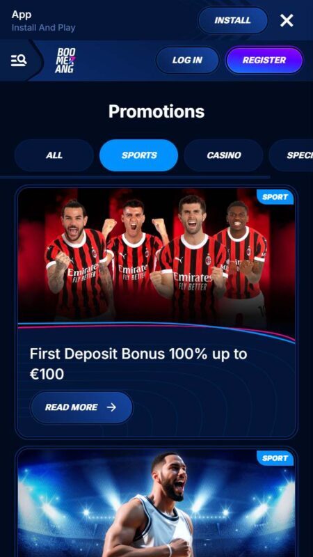 boomerang-bet sport bonuses