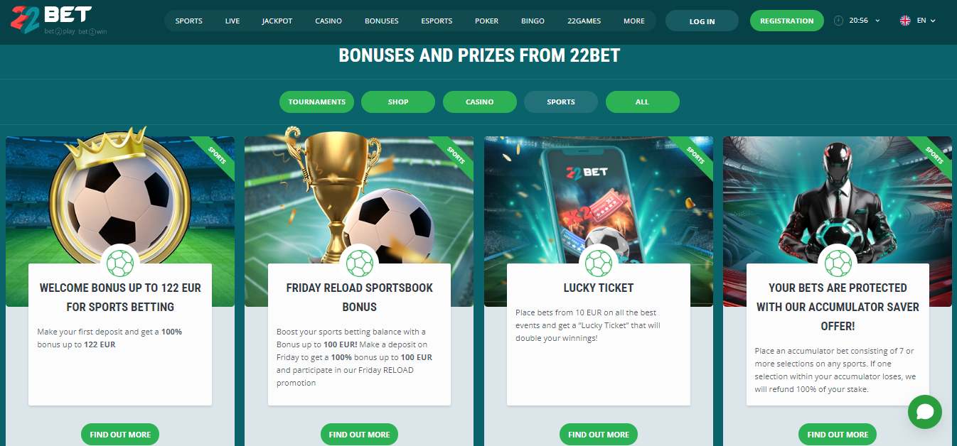 22Bet Sport Betting Bonuses Cambodia, allbets.tv