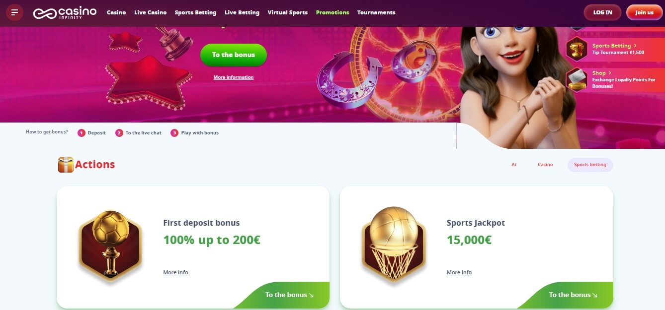 Casino Infinity Sport Betting Bonuses Italy, allbets.tv