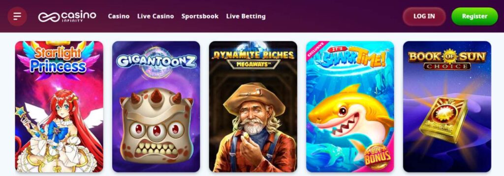Popular Games at Casino Infinity
