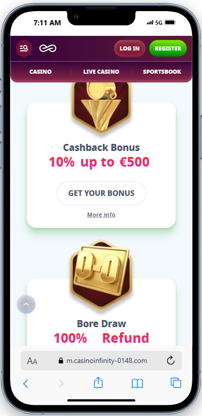 Casino Infinity Bonuses