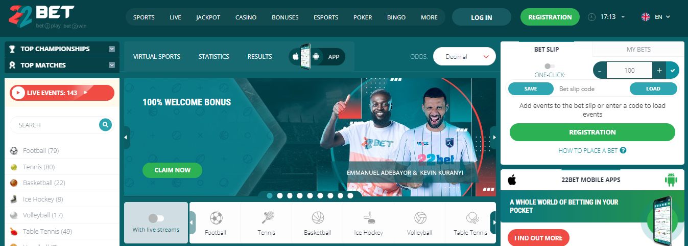 22Bet Sport Betting UAE, allbets.tv