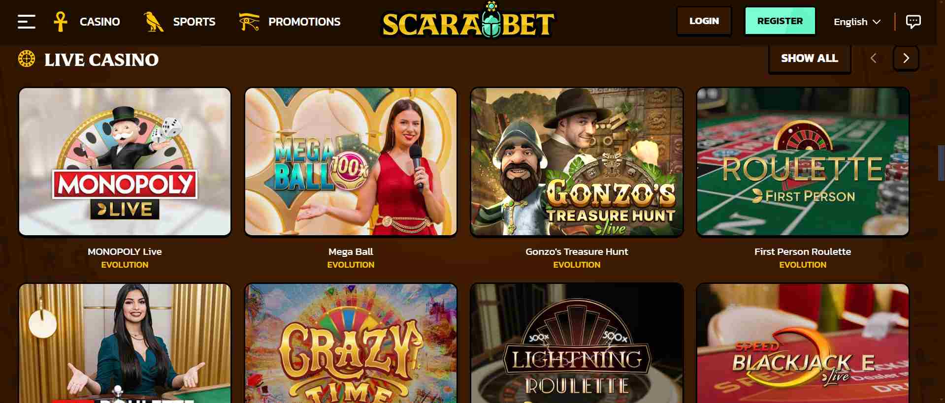 Scarabet Casino Games 