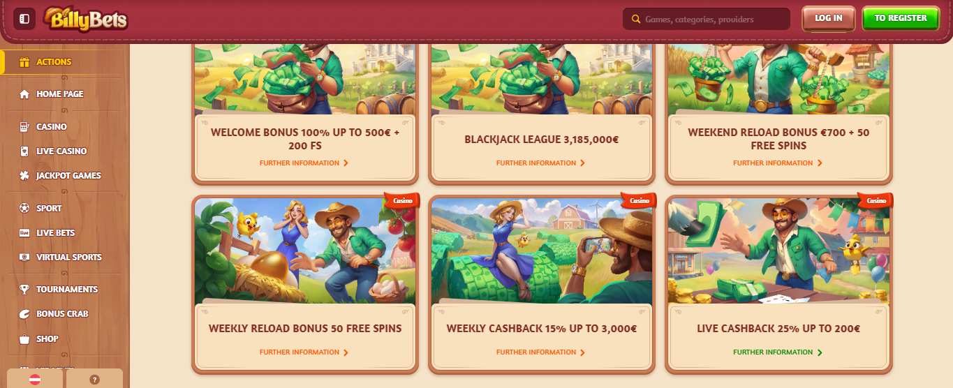 BillyBets Casino Bonuses Austria