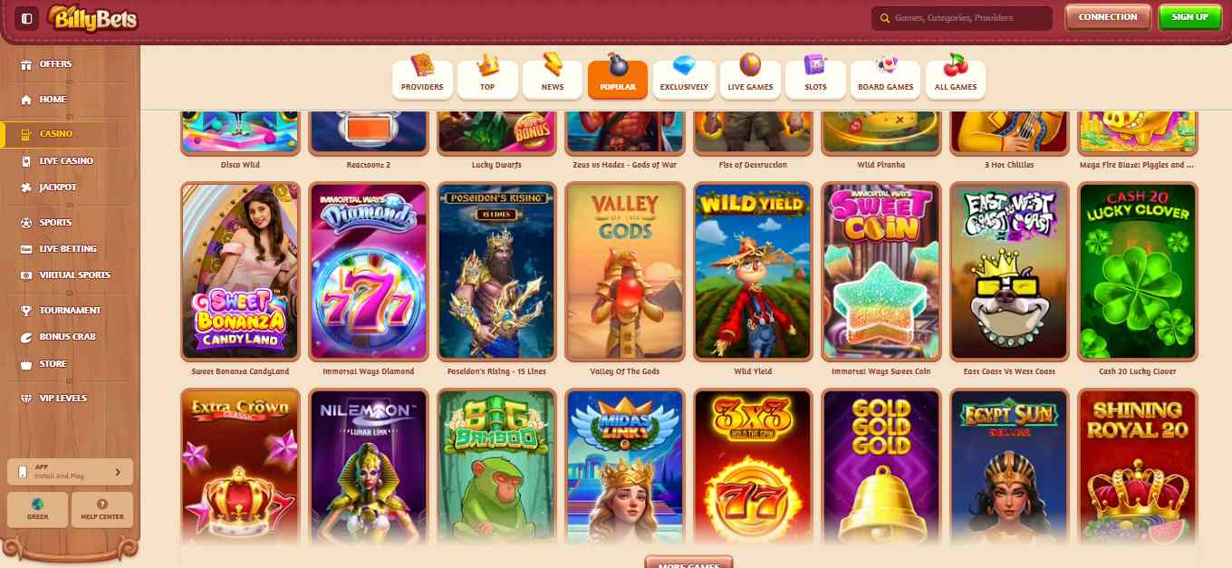 BillyBets Casino Games Greece, allbets.tv