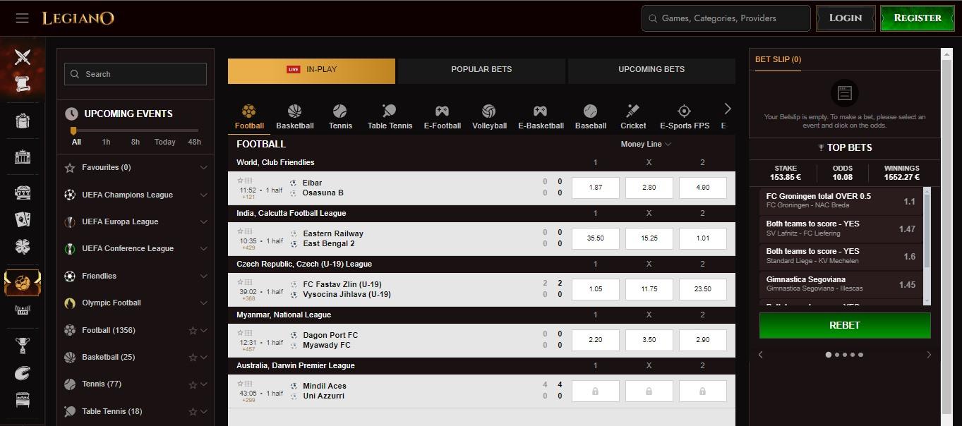 Legiano Bookmaker Live Betting, allbets.tv