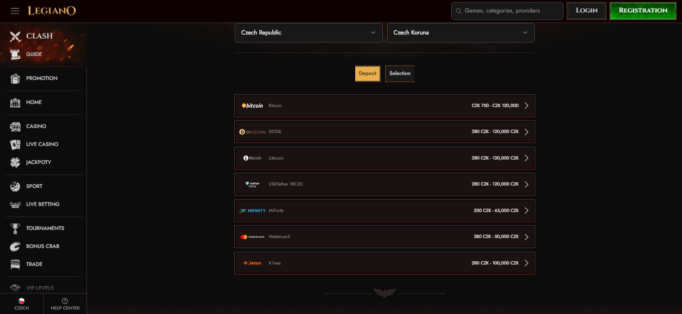 Legiano bookmaker Payment Methods Czech Republic, allbets.tv