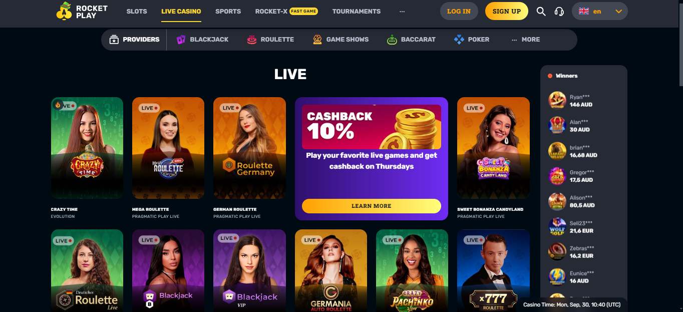 Rocketplay Live Casino