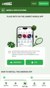 Linebet interface and mobile application