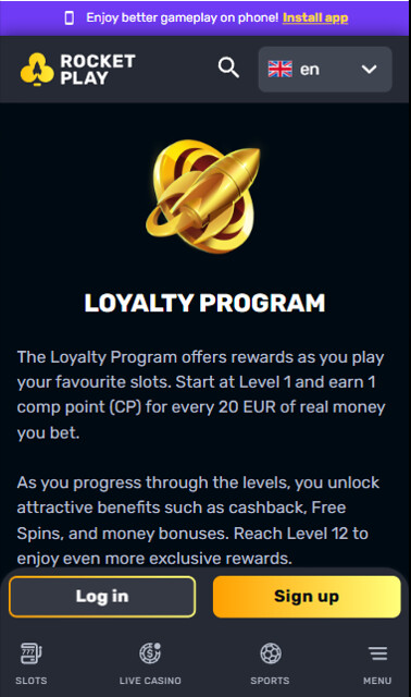 rocketplay loyalty