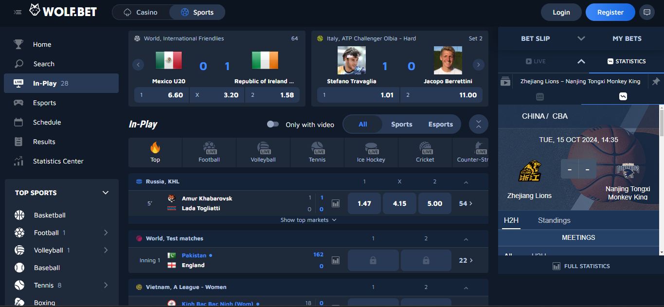 Wolfbet Bookmaker Live Sport Betting, albets.tv
