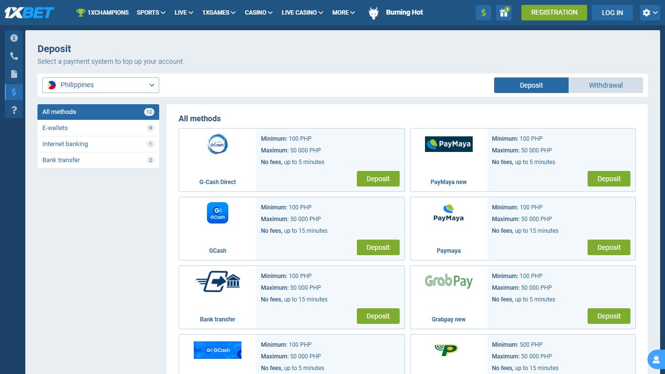 1xBet Payment Methods Philippines, allbets.tv