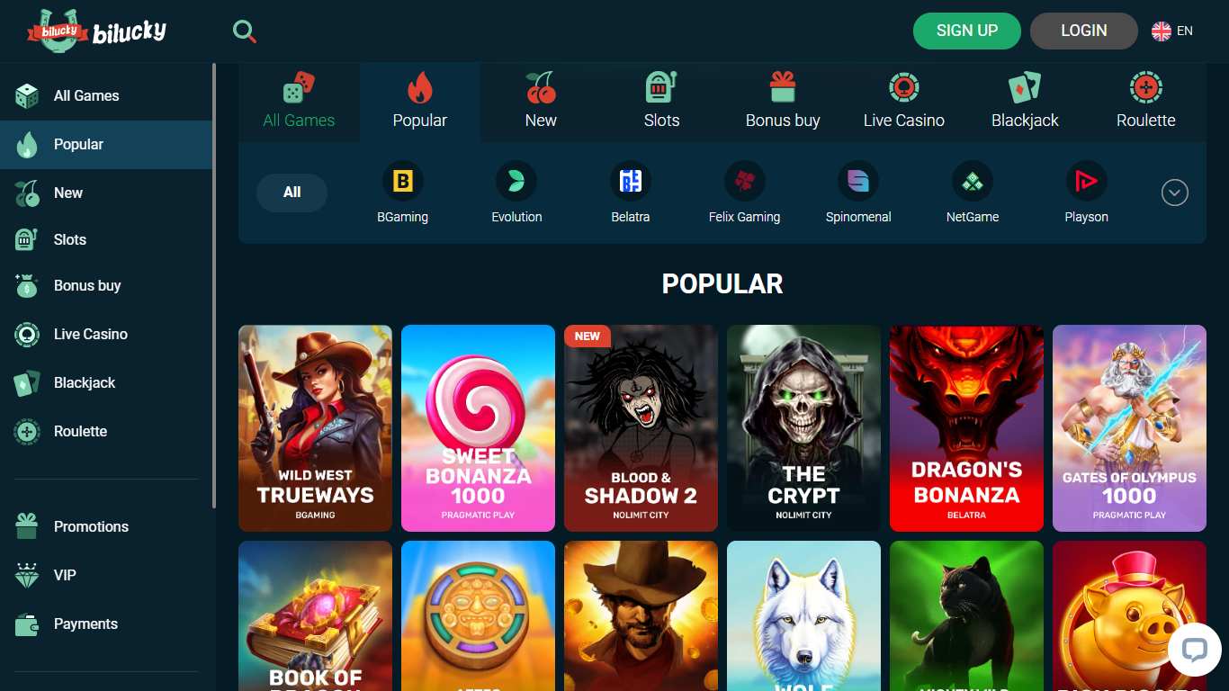 Bilucky Casino Games, allbets.tv