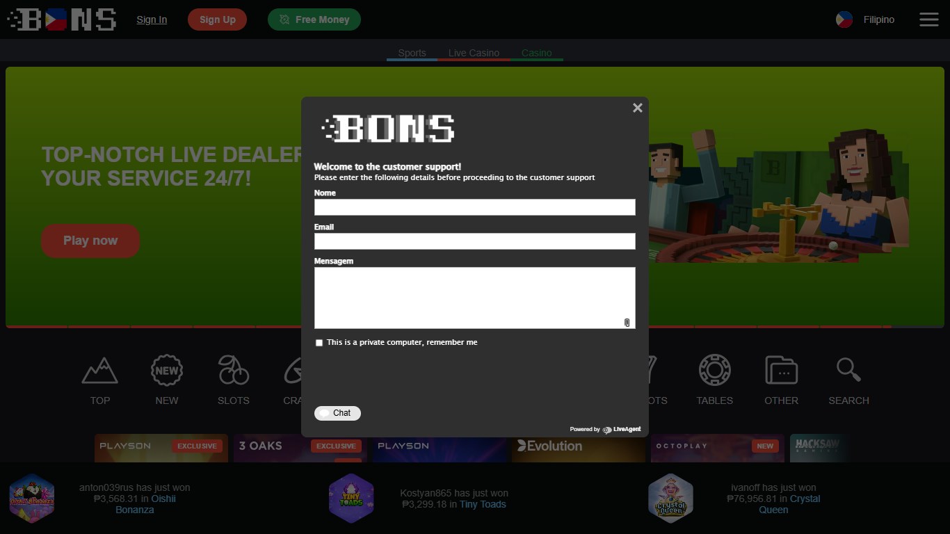 Bons Customer Support Philippines, allbets.tv