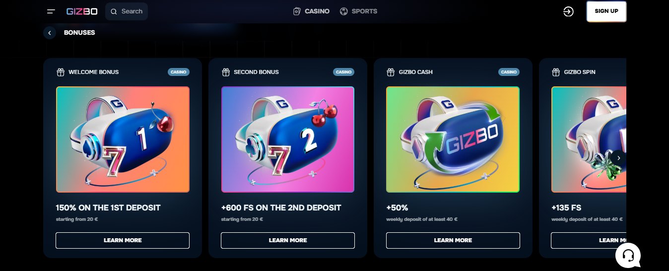 Gizbo Casino Bonuses, allbets.tv