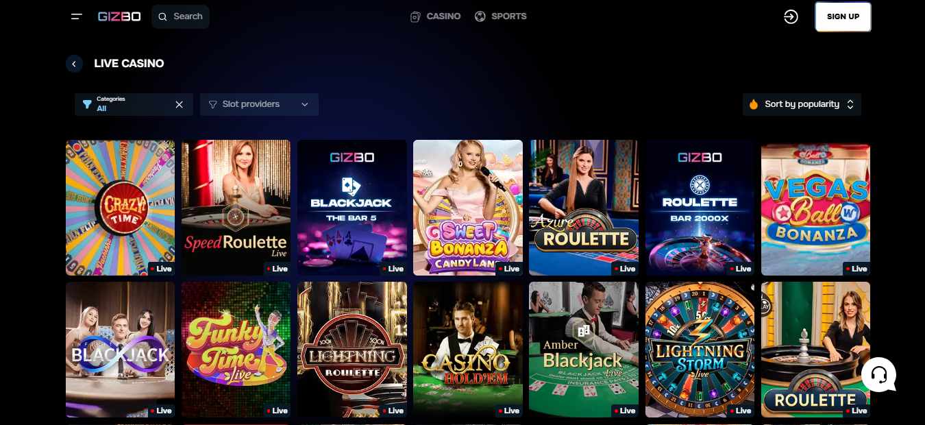 Gizbo Casino Live, allbets.tv