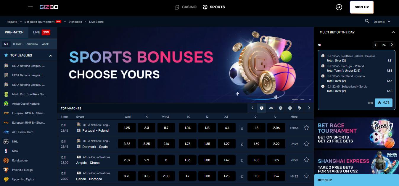 Gizbo Sport Betting, allbets.tv