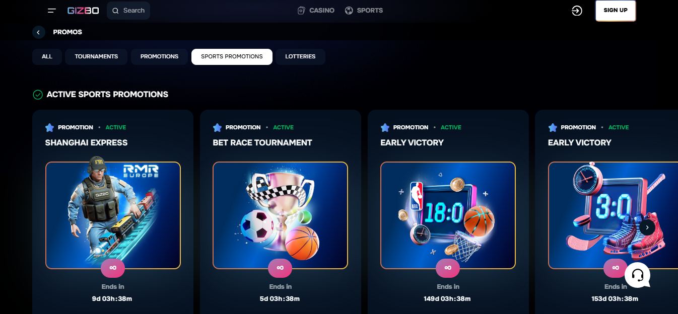 Gizbo Sport Betting Bonuses, allbets.tv