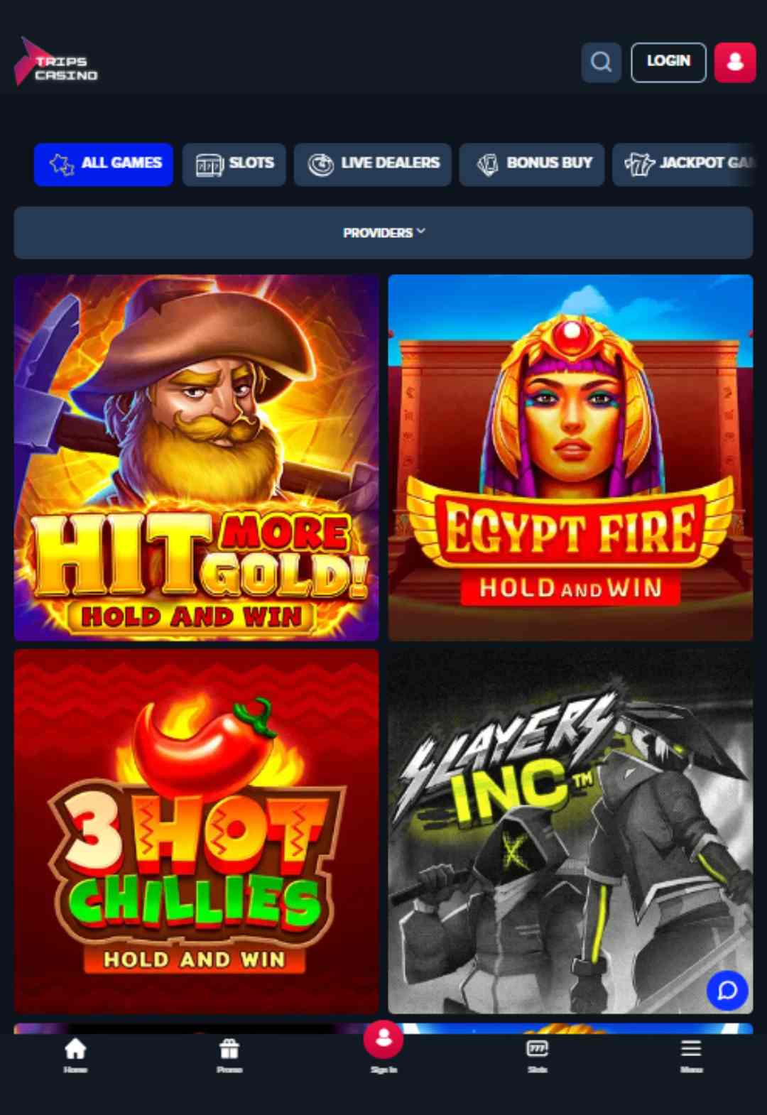 Trips Casino All games allbets.tv