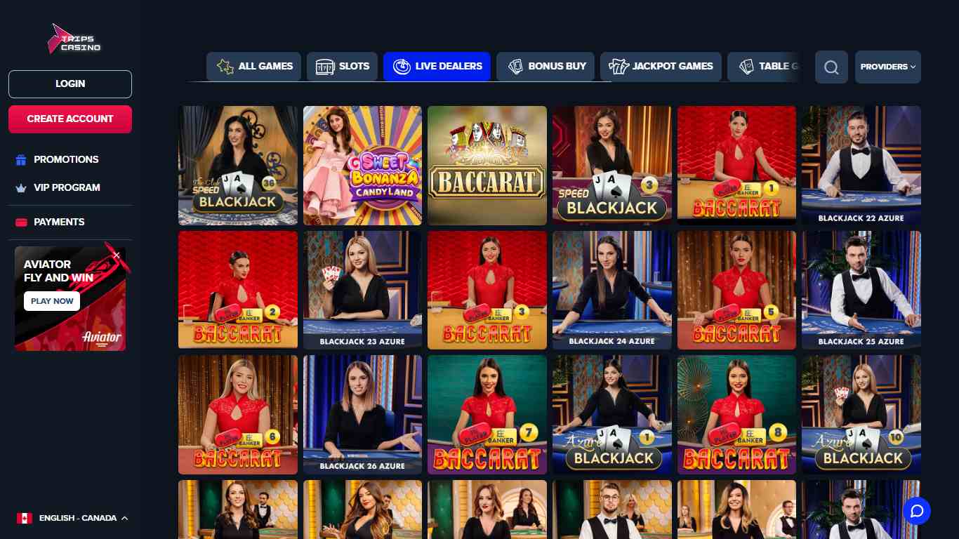 Trips Casino Canada Live dealers. allbets.tv