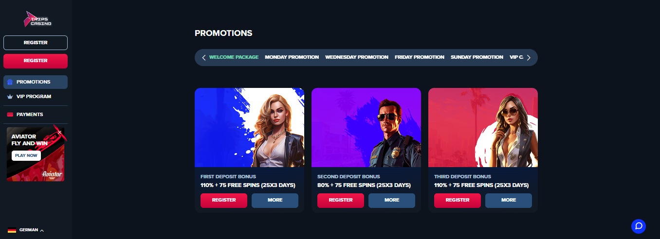 Trips Casino Germany Welcome Bonuses. allbets.tv