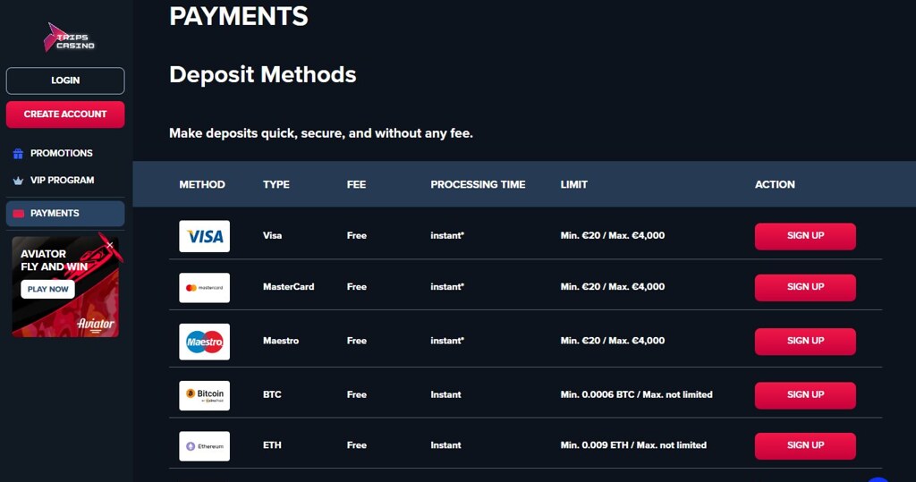 trips payments