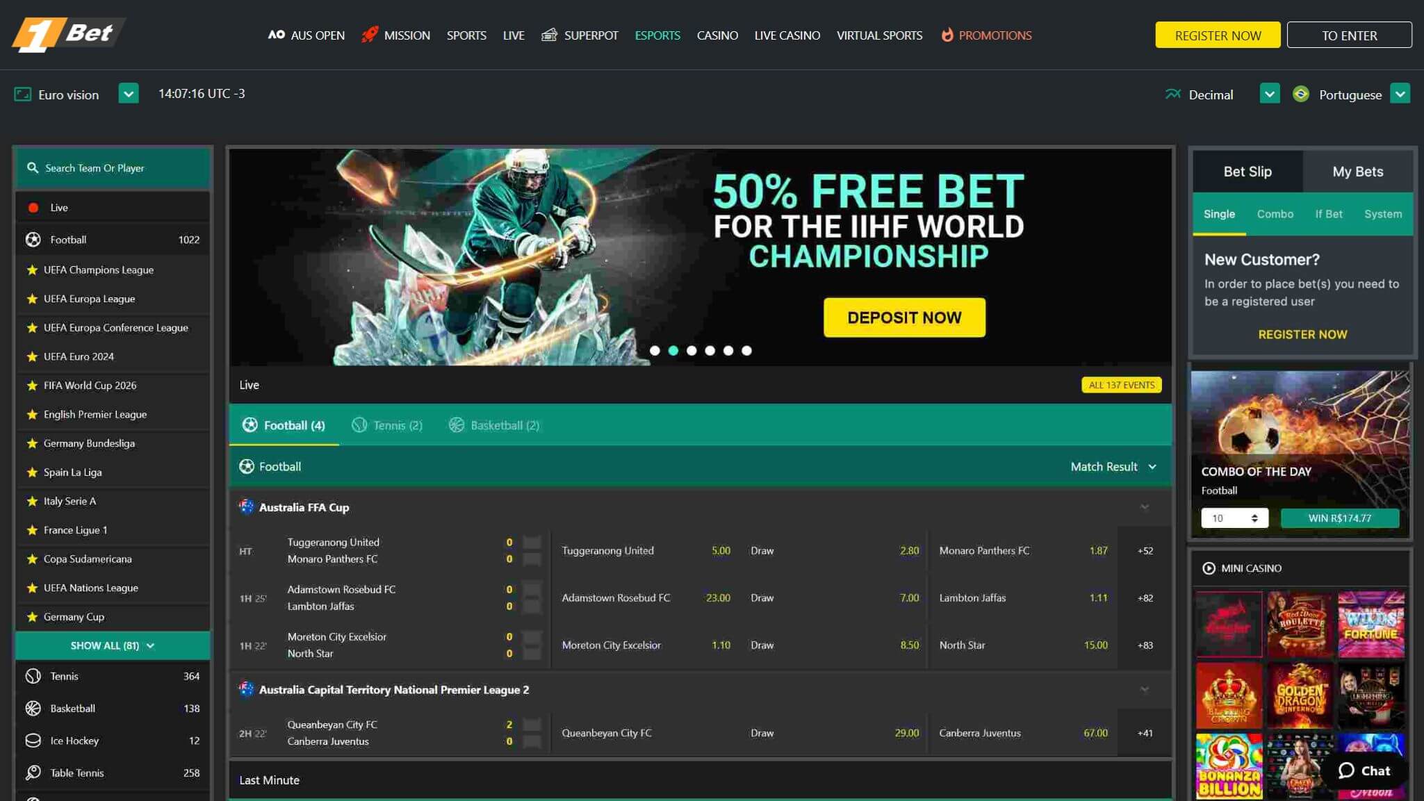 1Bet Brazil Main Page, allbets.tv