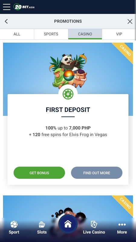 20Bet bonuses and promotions