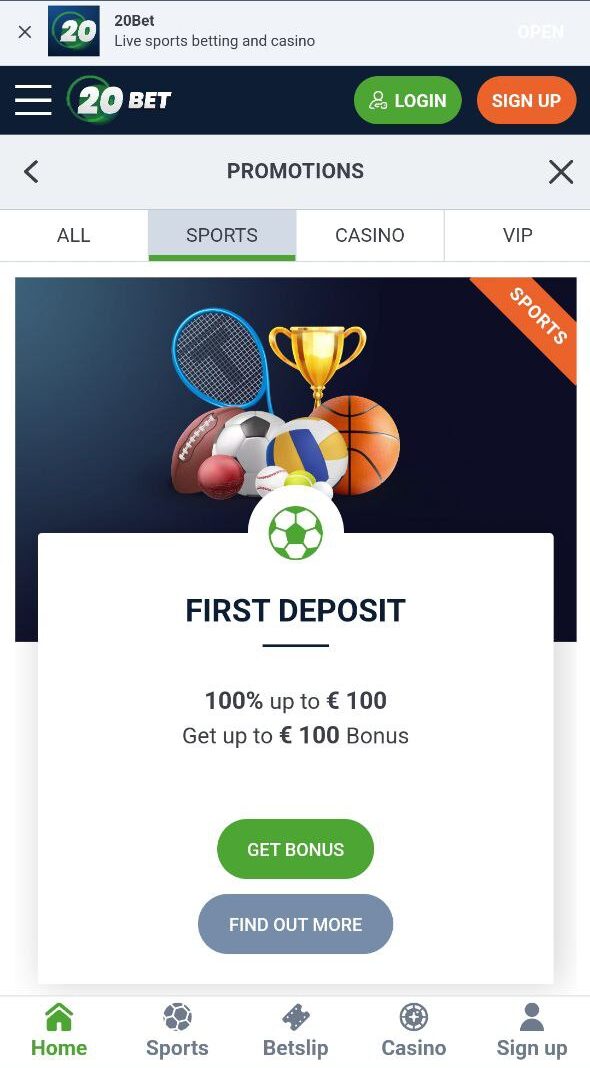 20bet welcome bonus 